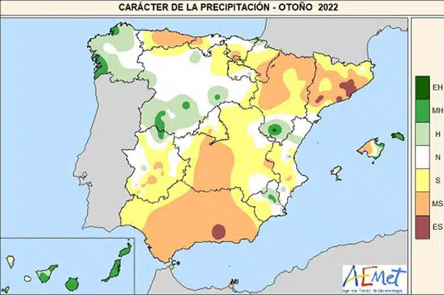 El año 2022 es el más cálido y uno de los más secos de la serie histórica en España