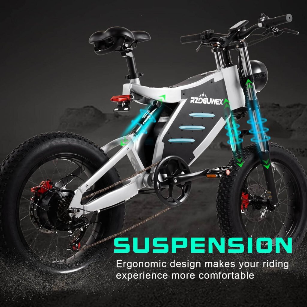 RZOGUWEX Bicicleta Eléctrica, Ebike Todoterreno de 20 Pulgadas